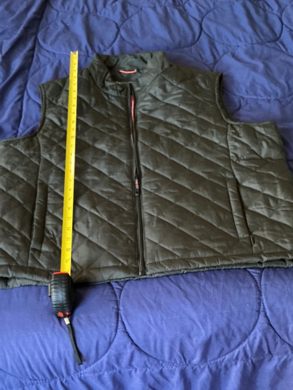 Hawke & Co. Quilted Olive Zip Front Vest